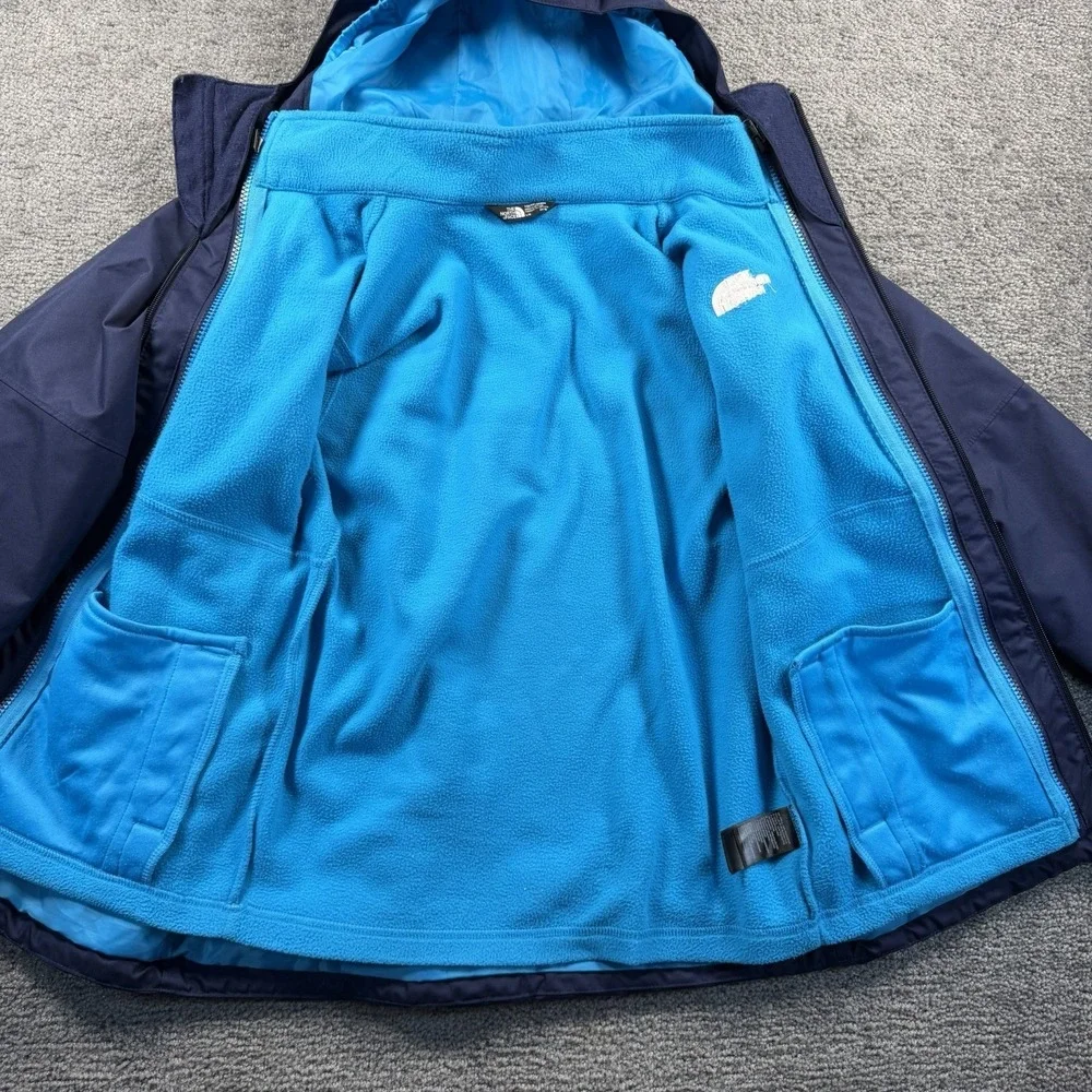 The North Face Kids Navy Blue Hooded Fleece Lined Jacket Youth Large 14/16